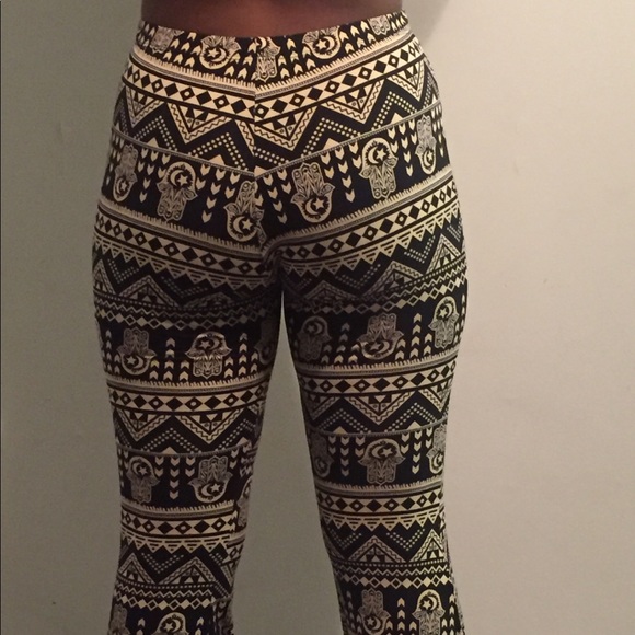 BLACK AND BROWN PRINT PANTS - Picture 3 of 4